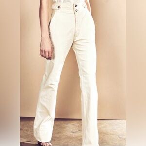 Current/Elliott Off-White Ultra High-Rise Jeans